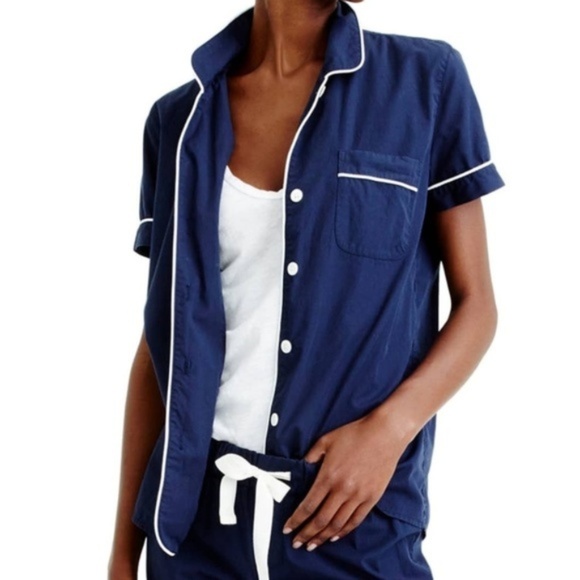 J.Crew Cotton Pajama short sleeve top. NEW with Tag.  Multiple Size Quantity. - Picture 3 of 7